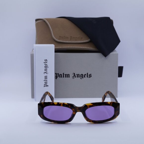 Palm Angels PERI104 NOAH 6037 Rectangle Sunglasses - Havana/Purple - Picture 2 of 10
